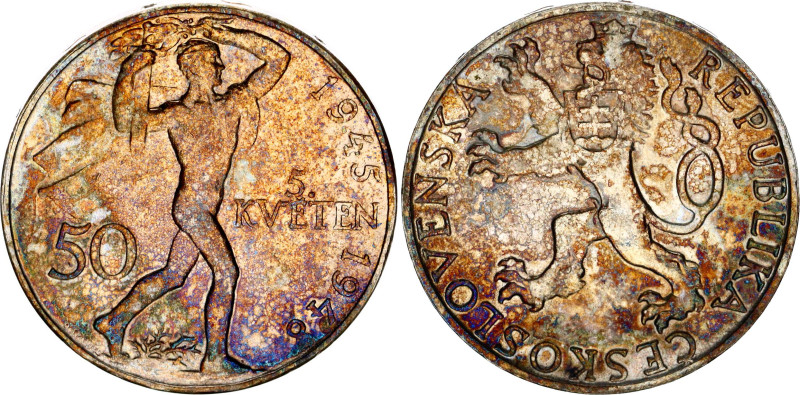 Czechoslovakia 50 Korun 1948

KM# 25, N# 12635; Silver; 3rd Anniversary - Prag...