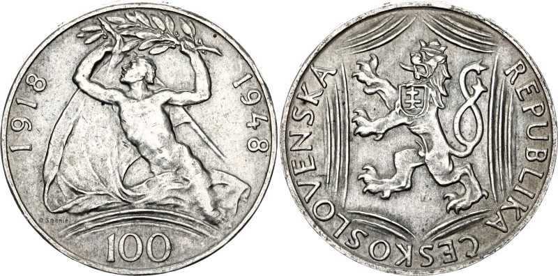 Czechoslovakia 100 Korun 1948

KM# 27, N# 12650; Silver; AUNC