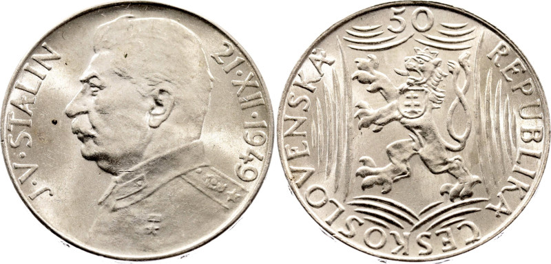 Czechoslovakia 50 Korun 1949

KM# 28, N# 3975; Silver; 70th Birthday of Josef ...