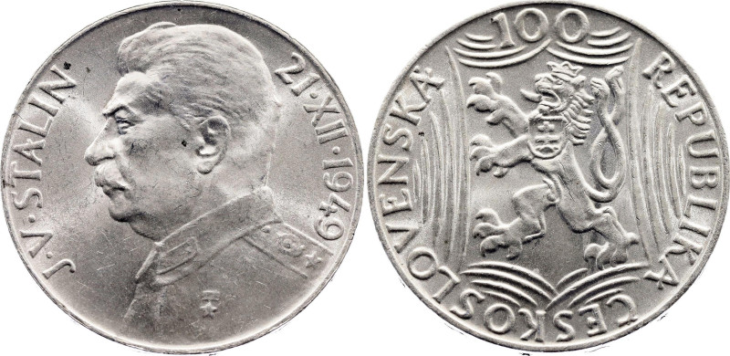 Czechoslovakia 100 Korun 1949

KM# 30, N# 17467; Silver; 70th Birthday of Jose...