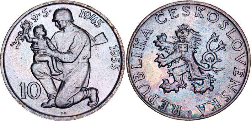 Czechoslovakia 10 Korun 1955

KM# 42, N# 12623; Silver; 10th Anniversary - Lib...