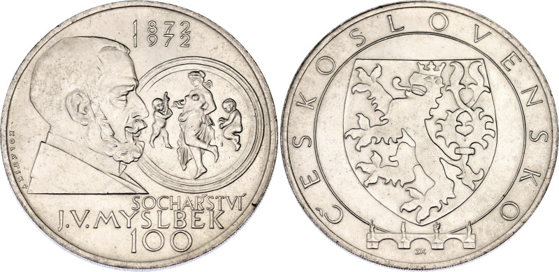 Czechoslovakia 100 Korun 1972 Pattern

Silver; Josef Václav Myslbek; UNC