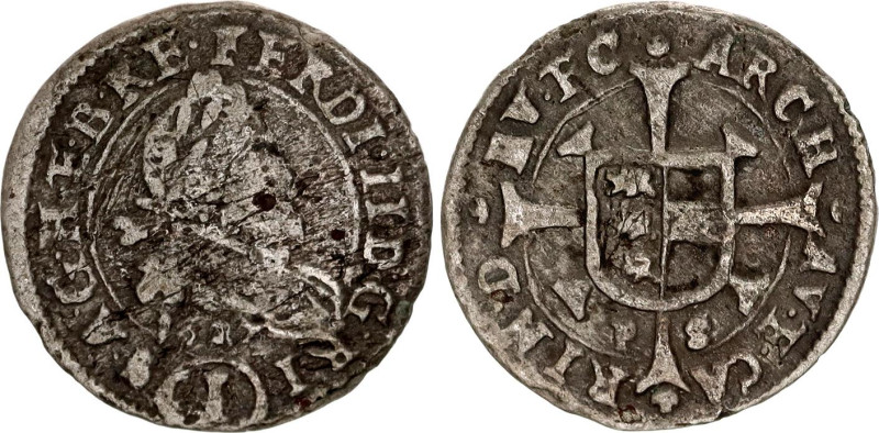 Austria 1 Kreuzer 1627 PS

KM# 437; Silver; RDR, Haus Habsburg, Ferdinand II, ...