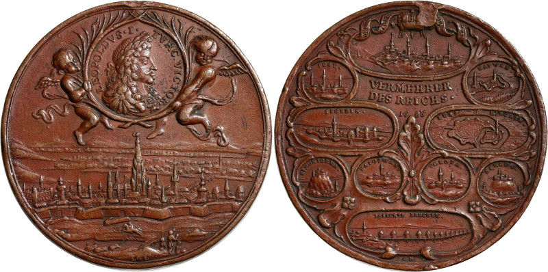 Austria Commemorative Copper Medal "Siege of Vienna and Imperial Victories" 1686...