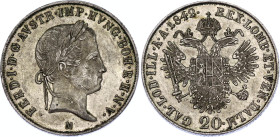 Austria 20 Kreuzer 1842 M