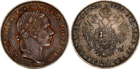 Austria 20 Kreuzer 1854 E