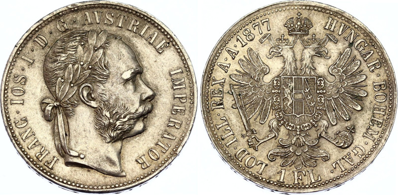 Austria 1 Florin 1877

KM# 2222, Schön# 149, N# 4726; Silver; Franz Joseph I, ...