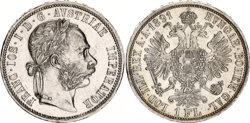 Austria 1 Florin 1891

KM# 2222, Schön# 149, N# 4726; Silver; Franz Joseph I; ...