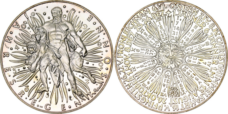 Austria Silver Medal "Jahresregent Sonne" 1996

Silver 25.79 g., 40 mm., Proof...