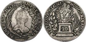 Hungary 20 Krajczar 1763 KB