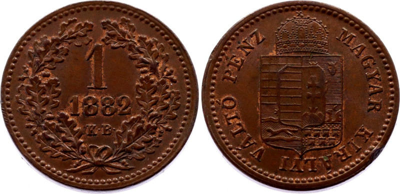 Hungary 1 Kreuzer 1882 KB

KM# 458, N# 7206; Copper; Franz Joseph I; UNC