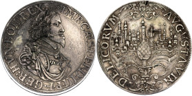 German States Augsburg Reichstaler  1642 - 1643 (ND) "Screw Taler"