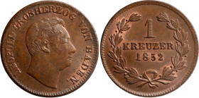 German States Baden 1 Kreuzer 1852