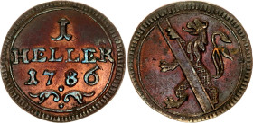 German States Bamberg 1 Heller 1786