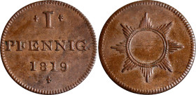 German States Frankfurt 1 Pfennig / Judenpfennig 1819