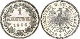 German States Frankfurt 1 Kreuzer 1866