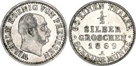German States Prussia 1/2 Silber Groschen 1869 A