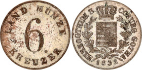 German States Saxe-Coburg-Gotha 6 Kreuzer 1832