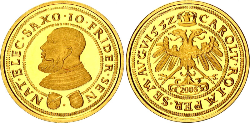 German States Saxony 1 Gulden 1552 (2006) Collectors Copy

Gold plated, 3.15 g...