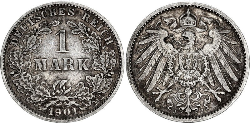 Germany - Empire 1 Mark 1905 J

KM# 14, N# 3412; Silver; Wilhelm II; VF+