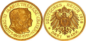 Germany - Empire Bavaria 3 Mark 1918 D (2004) Collectors Copy
