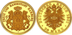 Germany - Empire Hamburg 20 Mark 1881 J (2005) Collectors Copy