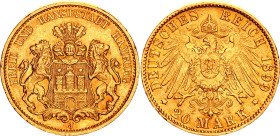 Germany - Empire Hamburg 20 Mark 1899 J