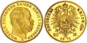Germany - Empire Prussia 20 Mark 1871 A (2001) Collectors Copy