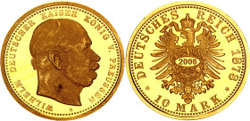 Germany - Empire Prussia 10 Mark 1878 B (2006) Collectors Copy