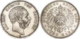 Germany - Empire Saxony-Albertine 5 Mark 1898 E
