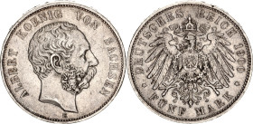 Germany - Empire Saxony-Albertine 5 Mark 1900 E