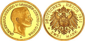 Germany - Empire Saxe-Coburg-Gotha 2 Mark 1911 A (2004) Collectors Copy