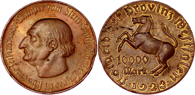 Germany - Weimar Republic Westphalia 10000 Mark 1923 Notgeld

Funck# 645.7, N#...