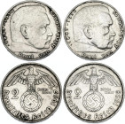 Germany - Third Reich 2 x 2 Reichsmark 1937 - 1938 A & F