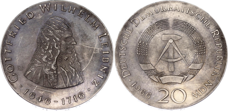 Germany - DDR 20 Mark 1966

KM# 16, N# 14929; Silver; 250th Anniversary - Deat...