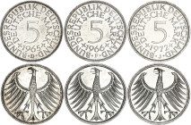 Germany - FRG 3 x 5 Mark 1965 -1972