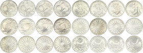 Germany - FRG Full Set of 24 Coins 10 Mark 1972 G, J, D, F