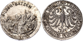 Germany - FRG Silver Token Silber-Batzen "Reutlingen - Stadtbrand 1726" 2nd Half of 20th Century