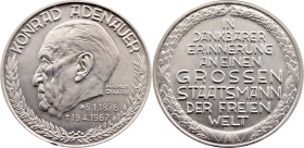 Germany - FRG Silver Medal "Konrad Adenauer" (ND) 20th Century