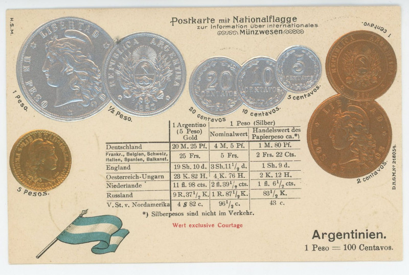 Germany Post Card "Coins of Argentina" 1904 - 1912 (ND)

Argentina Coinage Pos...