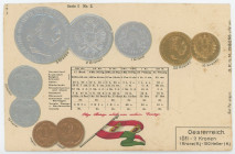 Germany Post Card "Coins of Austria" 1912