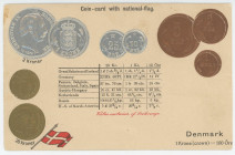 Germany Post Card "Coins of Denmark" 1904 - 1937 (ND)