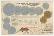 Germany Post Card "Coins of Serbia" 1908