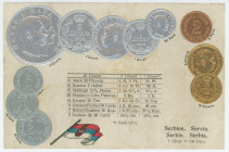 Germany Post Card "Coins of Serbia" 1912 - 1937 (ND)