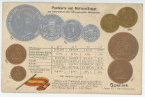 Germany Post Card "Coins of Spain" 1904 - 1937 (ND)