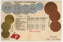 Germany Post Card "Coins of Tunisia" 1904 - 1937 (ND)