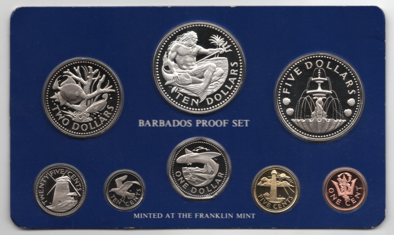 Barbados Mint Set of 8 Coins 1975

KM# PS3; With Silver., Proof; Mintage 20458...