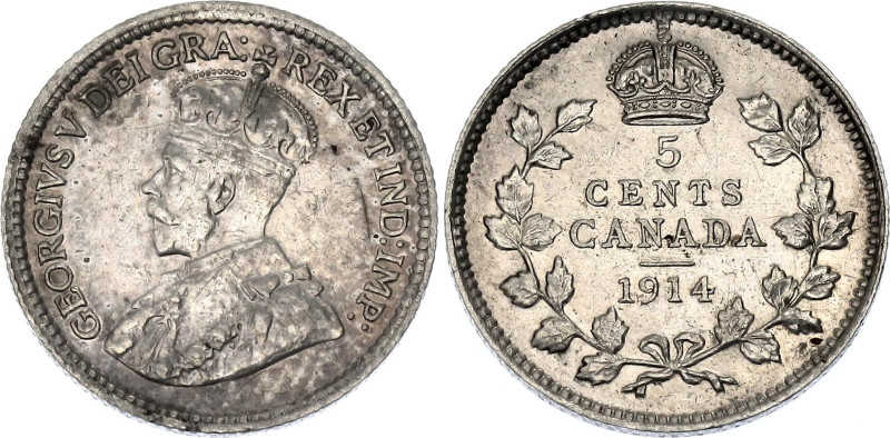 Canada 5 Cents 1914

KM# 22, Schön# 20, N# 416; Silver; George V; XF