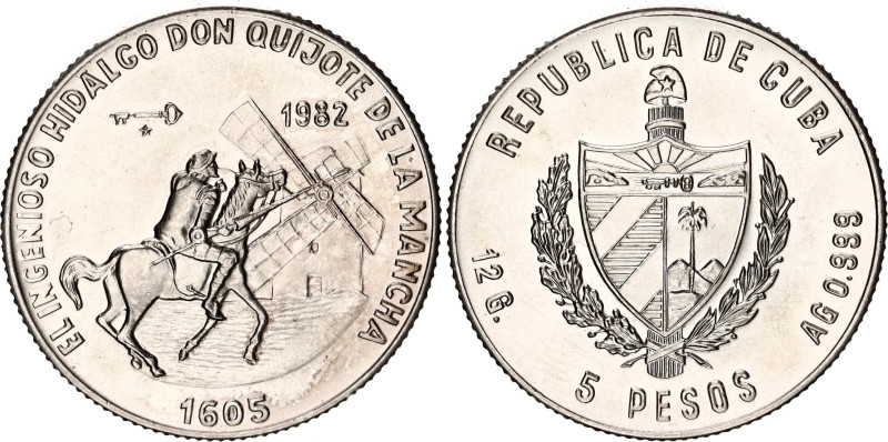 Cuba 5 Pesos 1982

KM# 101; Silver; Don Qijote & Sancho Panza; UNC