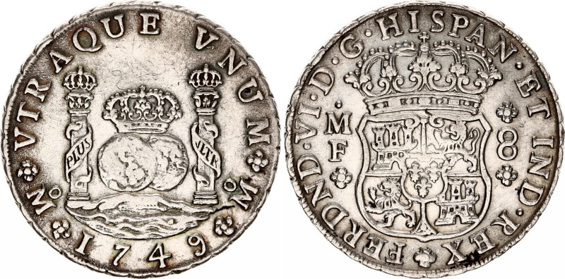 Mexico 8 Reales 1749 MF Mo

KM# 104.1, N# 15060; Silver; Fernando VI, Mexico M...